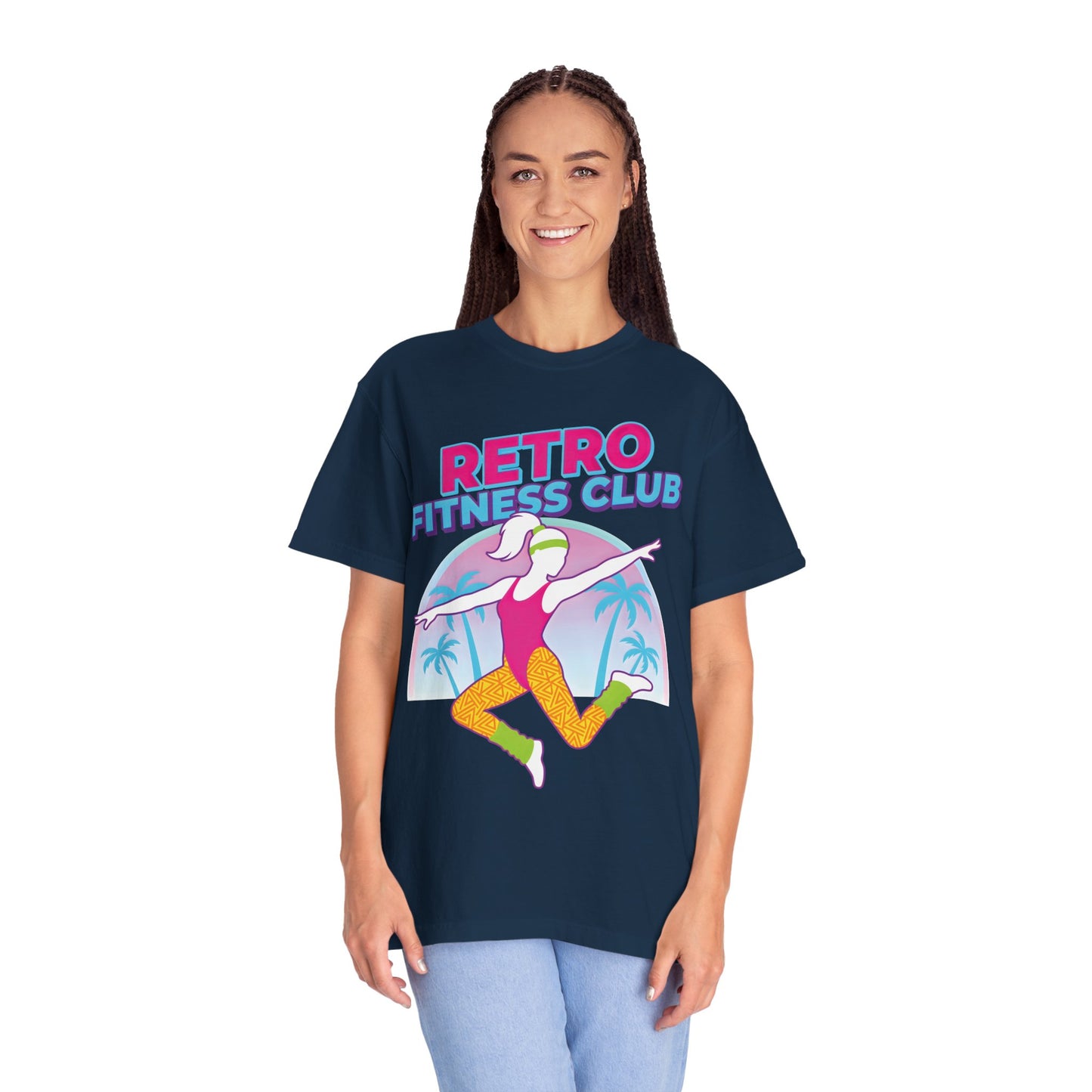 Retro Fitness Club 80s Aerobics Graphic Tee | Vintage Gym Shirt Women