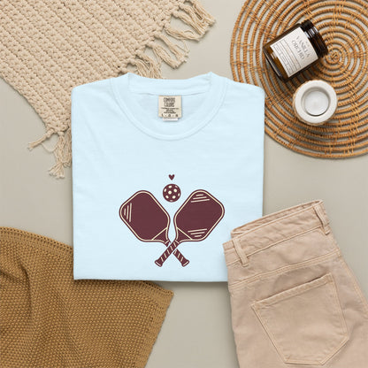 Pickleball Heart Icon Tee Pickler Love Minimalist Graphic Unisex Shirt