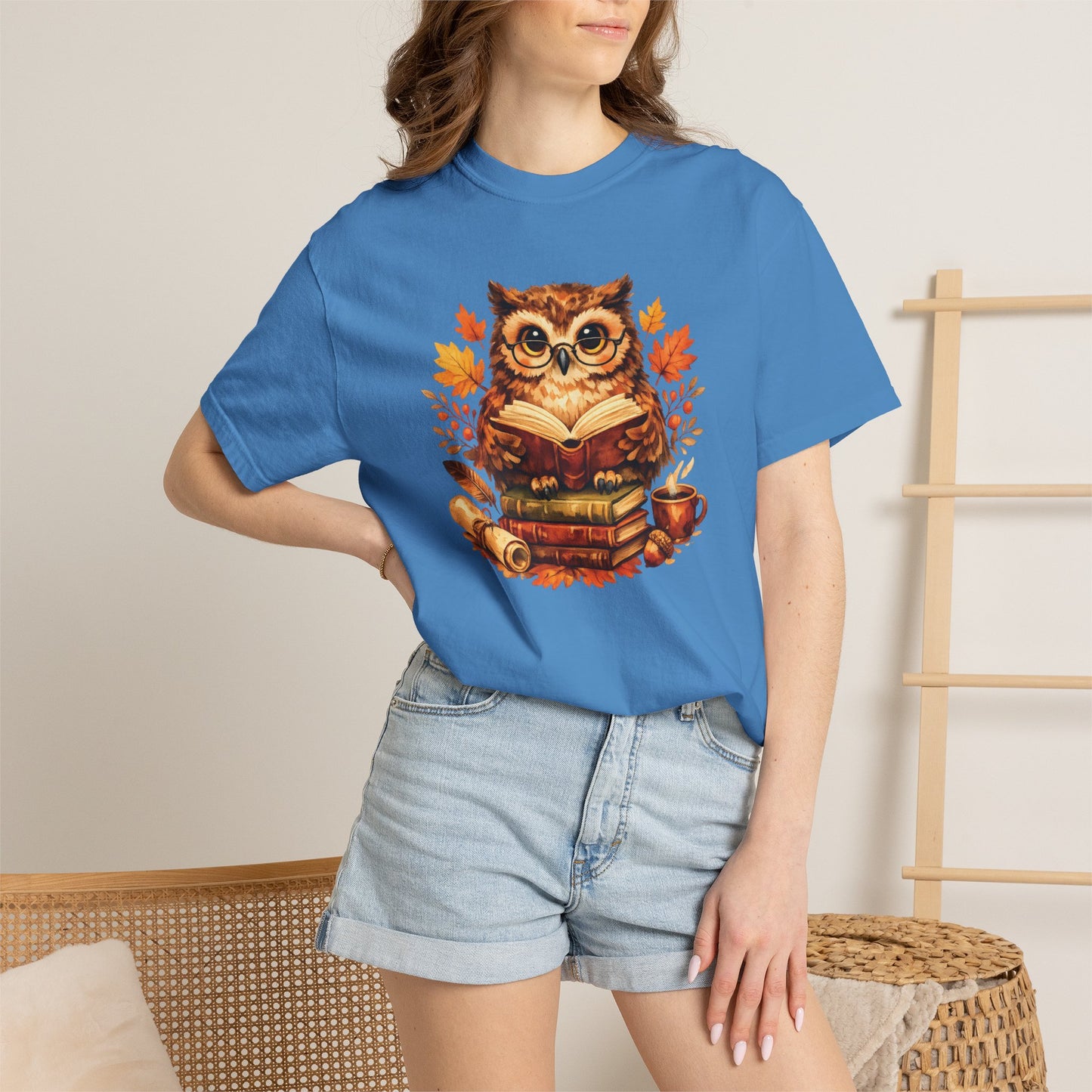 Wise Owl Watercolor Humor Tee | Book Lover Nature Shirt | Whimsical Wildlife Gift