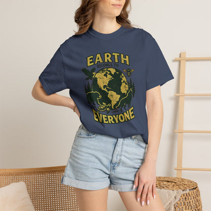 Earth Belongs to Everyone Earth Day Tee | Conservation Art Shirt | Wildlife Gift