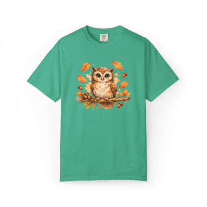 Watercolor Owl Graphic Tee | Autumn Wildlife Art Shirt | Owl Lover Gift