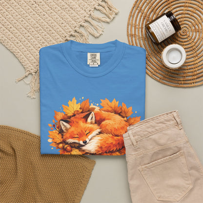 Sleeping Fox Watercolor Graphic Tee | Cozy Woodland Animal Shirt | Nature Lover Gift