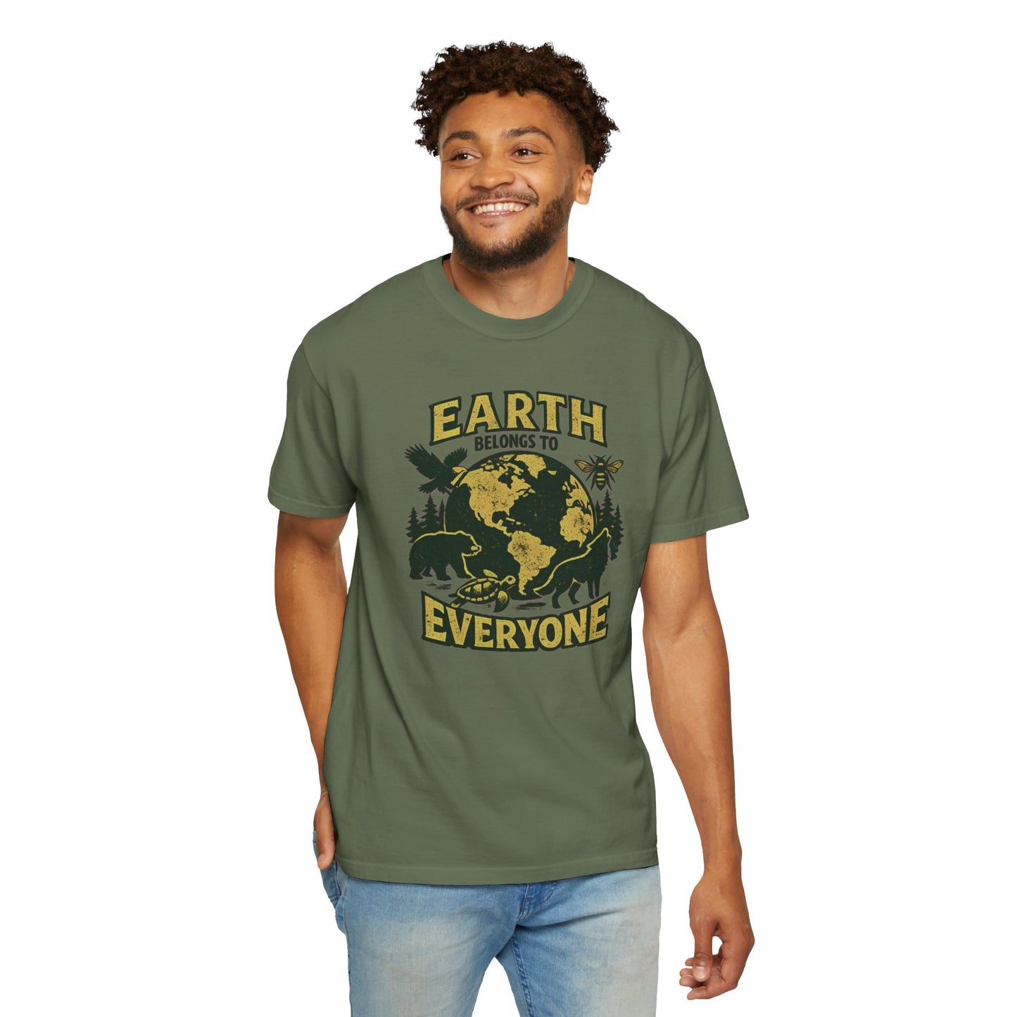 Earth Belongs to Everyone Earth Day Tee | Conservation Art Shirt | Wildlife Gift