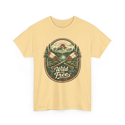 Wild and Free Badge Tee | Vintage Adventure Shirt | Outdoor Explorer Gift