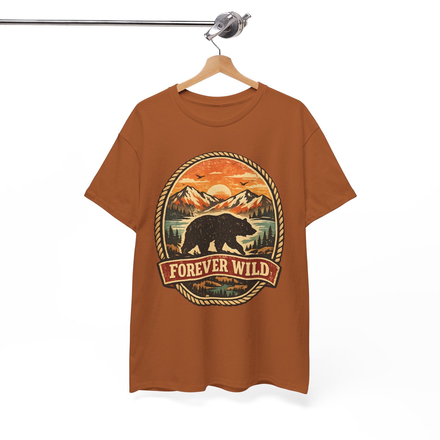 Grizzly Bear Forever Wild Badge Tee | Vintage National Park Shirt | Nature Lover Gift