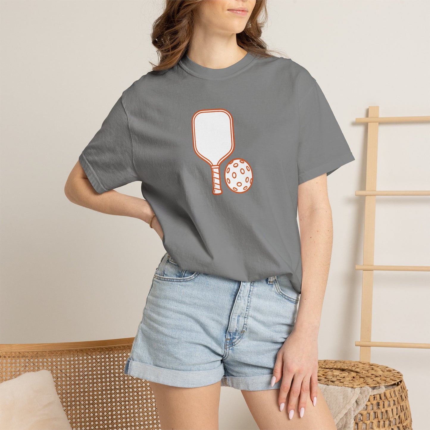 Pickleball Paddle And Ball Icon Tee Minimalist Pickler Unisex T-Shirt