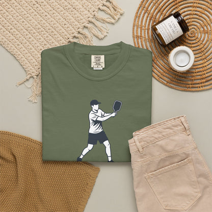 Pickleball Player Silhouette Tee Pickler Minimalist Men's Graphic Shirt
