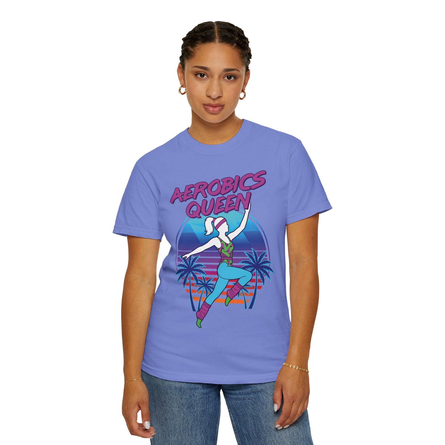 Aerobics Queen Retro 80s Dance Graphic Tee | Vintage Workout Shirt Women