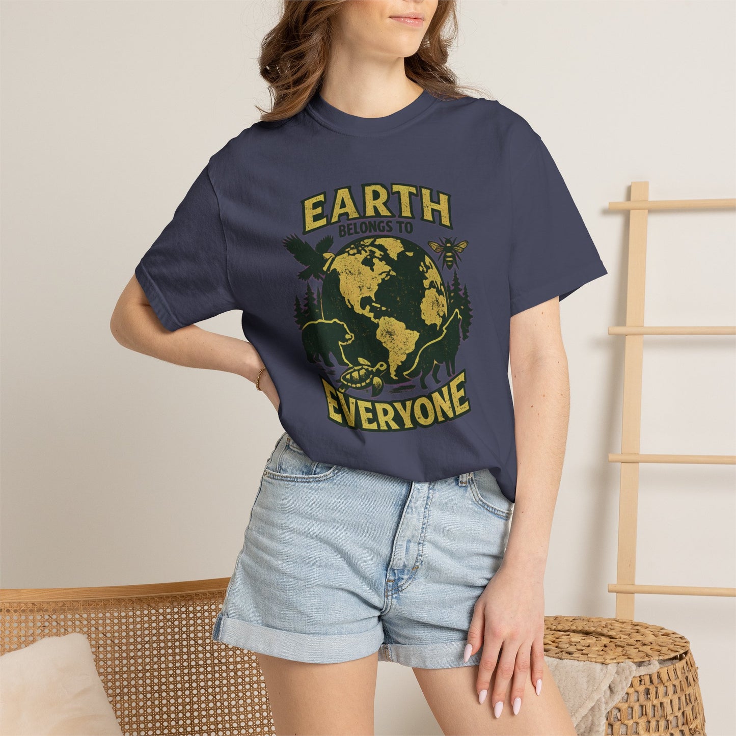 Earth Belongs to Everyone Earth Day Tee | Conservation Art Shirt | Wildlife Gift