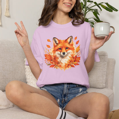 Watercolor Fox Graphic Tee | Autumn Wildlife Art Shirt | Nature Lover Gift | Unisex