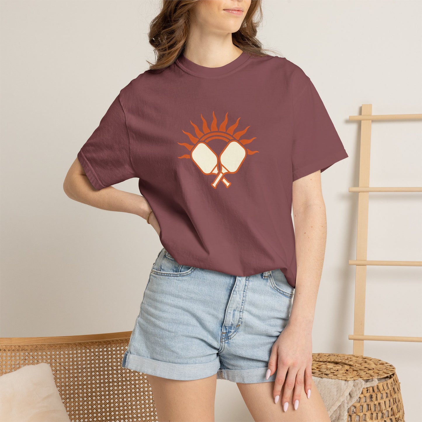 Pickleball Sun Badge Tee Pickler Vintage Minimalist Unisex Shirt