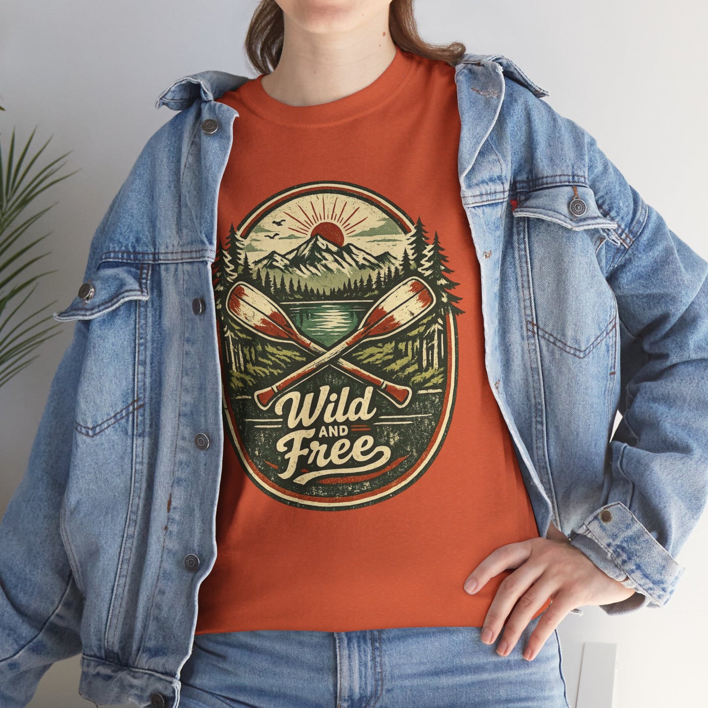 Wild and Free Badge Tee | Vintage Adventure Shirt | Outdoor Explorer Gift