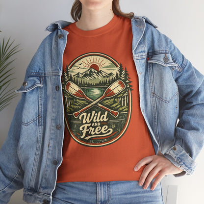 Wild and Free Badge Tee | Vintage Adventure Shirt | Outdoor Explorer Gift