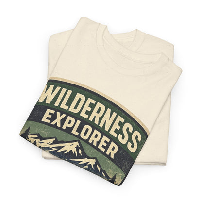 Wilderness Explorer Shield badge Tee | Retro Outdoor Adventure design | Hiking