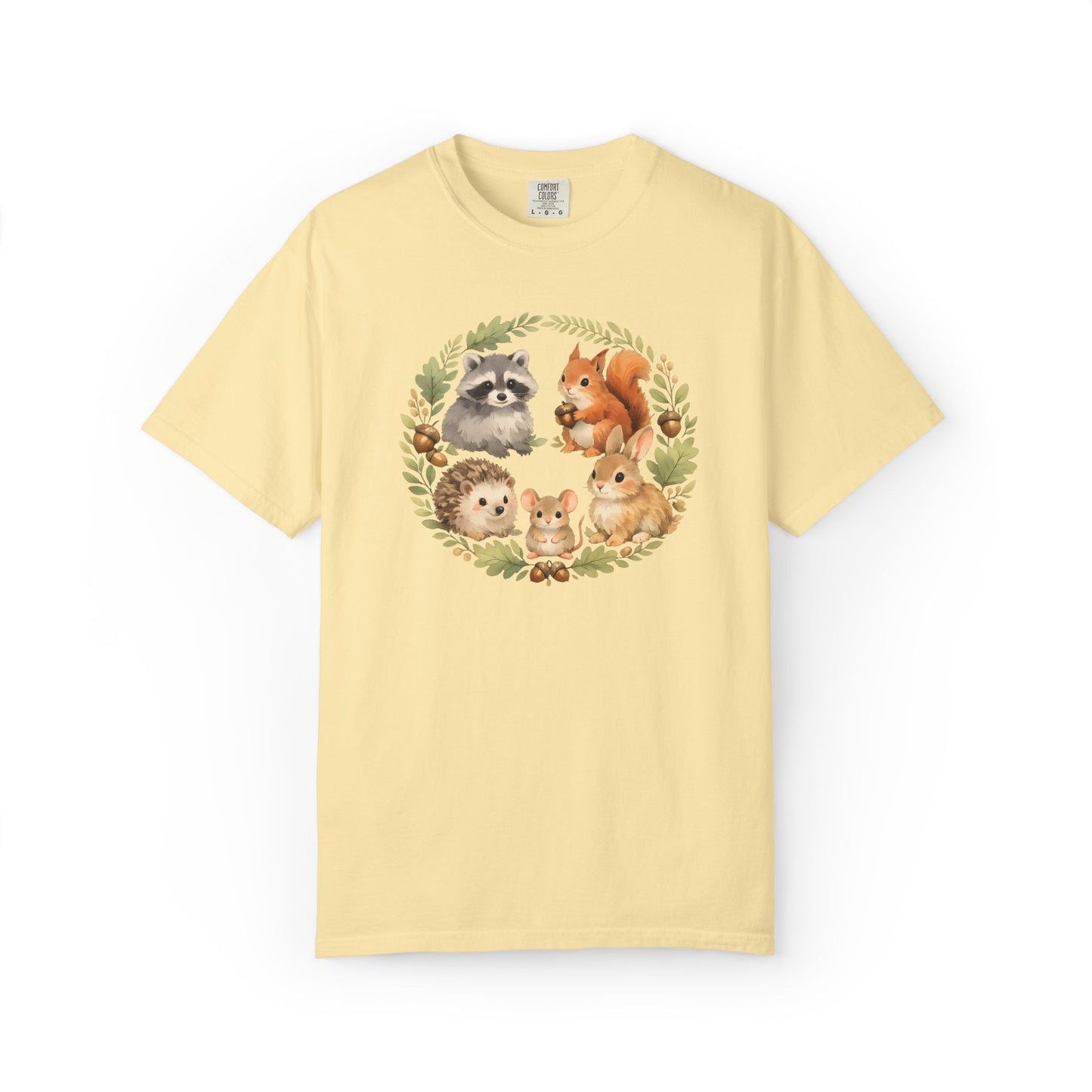 Woodland Animals Circle Watercolor Tee | Forest Creature Gift Shirt | Nature Lover
