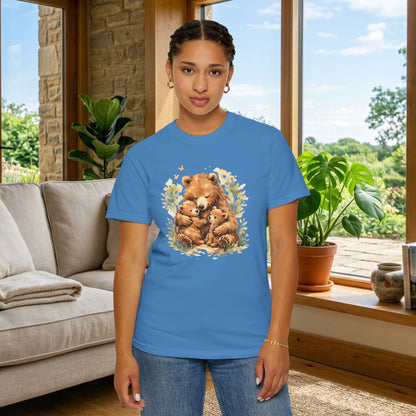 Mother Bear and Cubs Watercolor Tee | Wildlife Art Shirt | Mother Nature Gift | Unisex