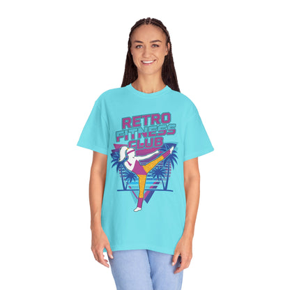 Retro Fitness Club High Kick 80s Tee | Vintage Aerobics Shirt Women