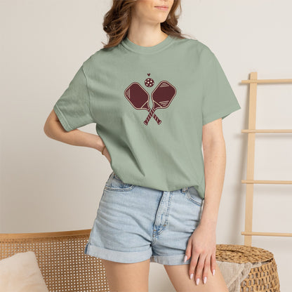 Pickleball Heart Icon Tee Pickler Love Minimalist Graphic Unisex Shirt