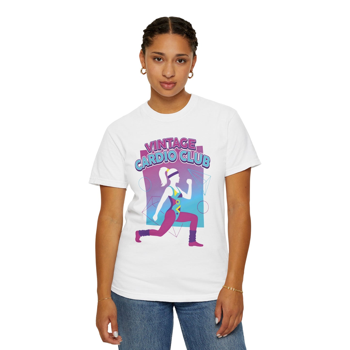 Vintage Cardio Club Retro 80s Lunge Graphic Tee | Workout Shirt Women