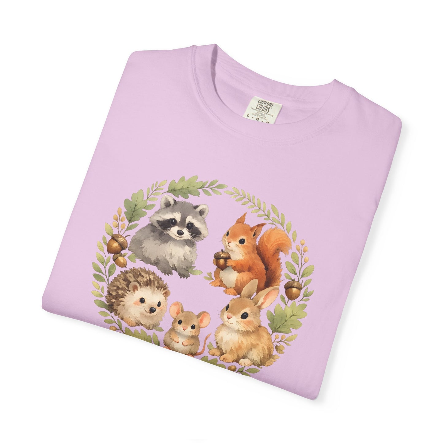 Woodland Animals Circle Watercolor Tee | Forest Creature Gift Shirt | Nature Lover