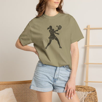 Pickleball Female Silhouette Icon Tee Minimalist Pickler Graphic Women T-Shirt