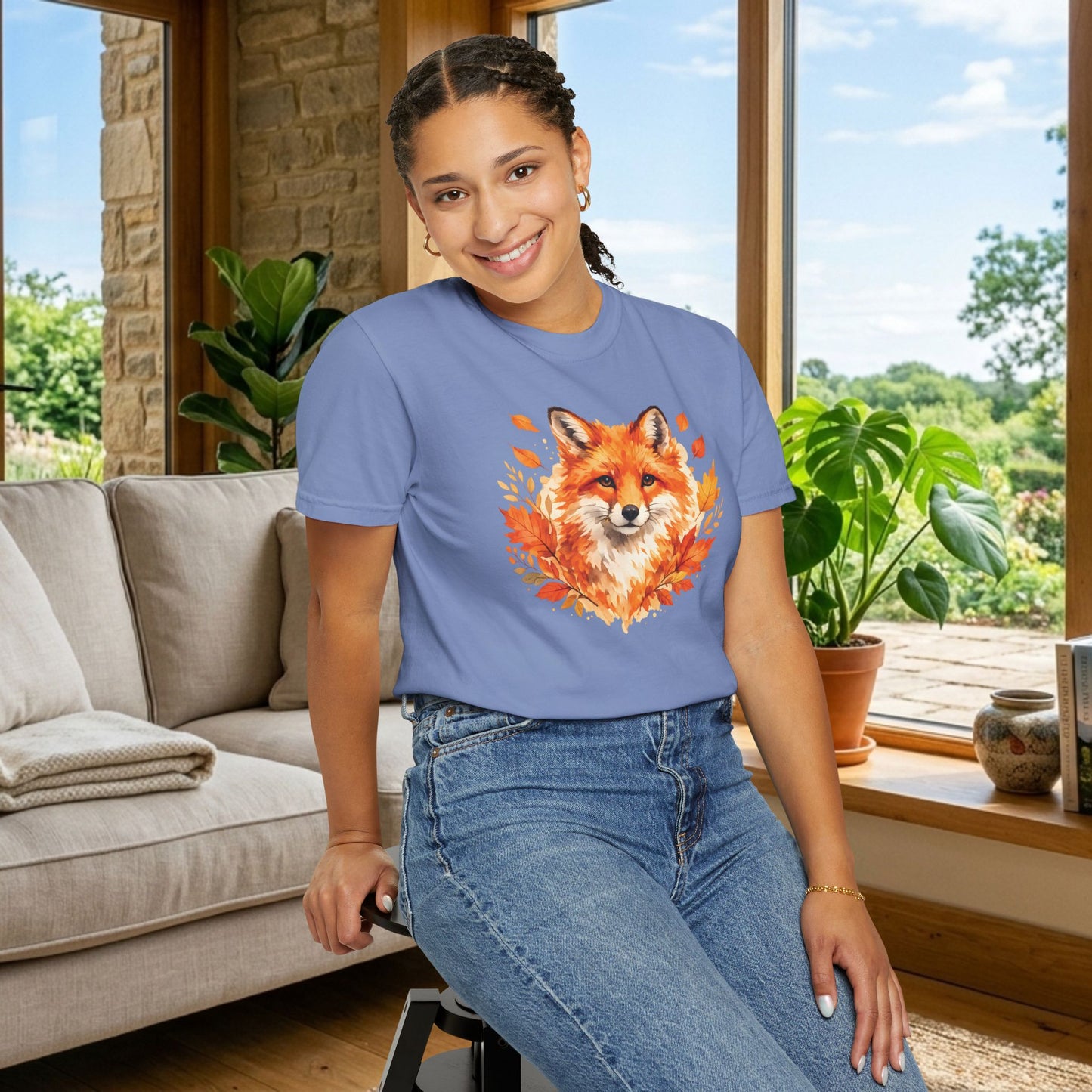 Watercolor Fox Graphic Tee | Autumn Wildlife Art Shirt | Nature Lover Gift | Unisex