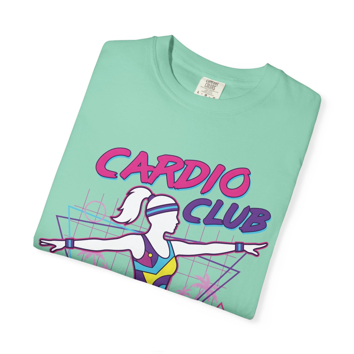 Cardio Club Retro 80s Grid Aerobics Graphic Tee | Vintage Gym Shirt Women