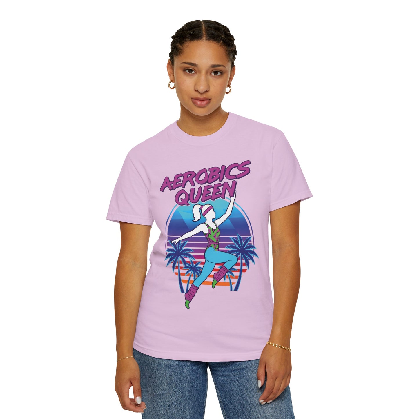 Aerobics Queen Retro 80s Dance Graphic Tee | Vintage Workout Shirt Women
