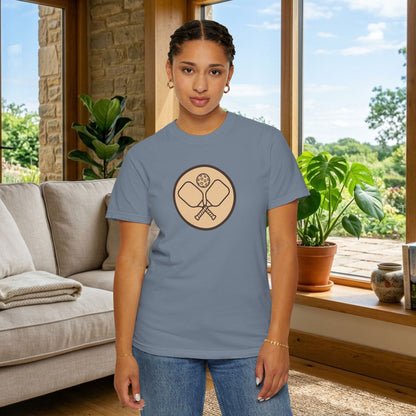 Vintage Pickleball Badge Tee Pickler Crest Minimalist Unisex Shirt