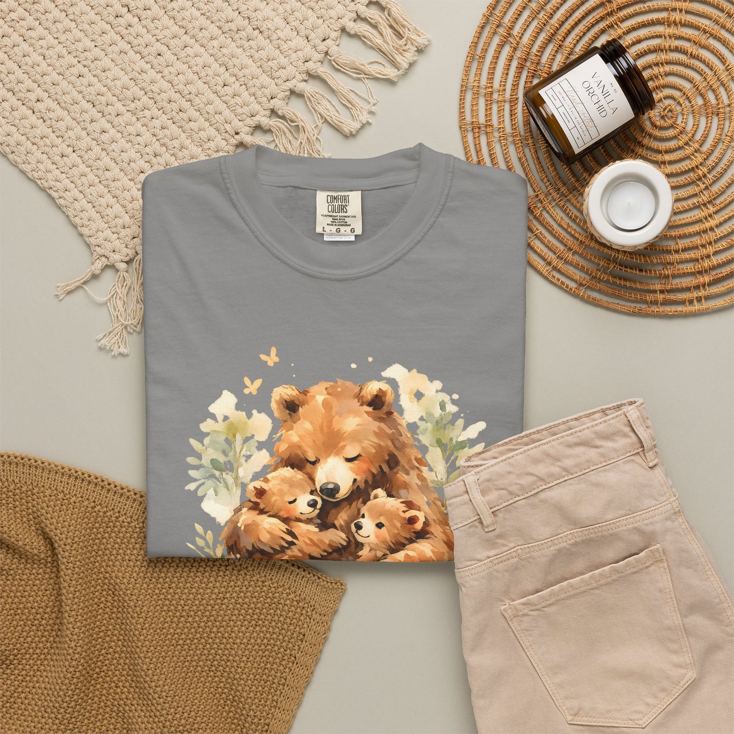 Mother Bear and Cubs Watercolor Tee | Wildlife Art Shirt | Mother Nature Gift | Unisex