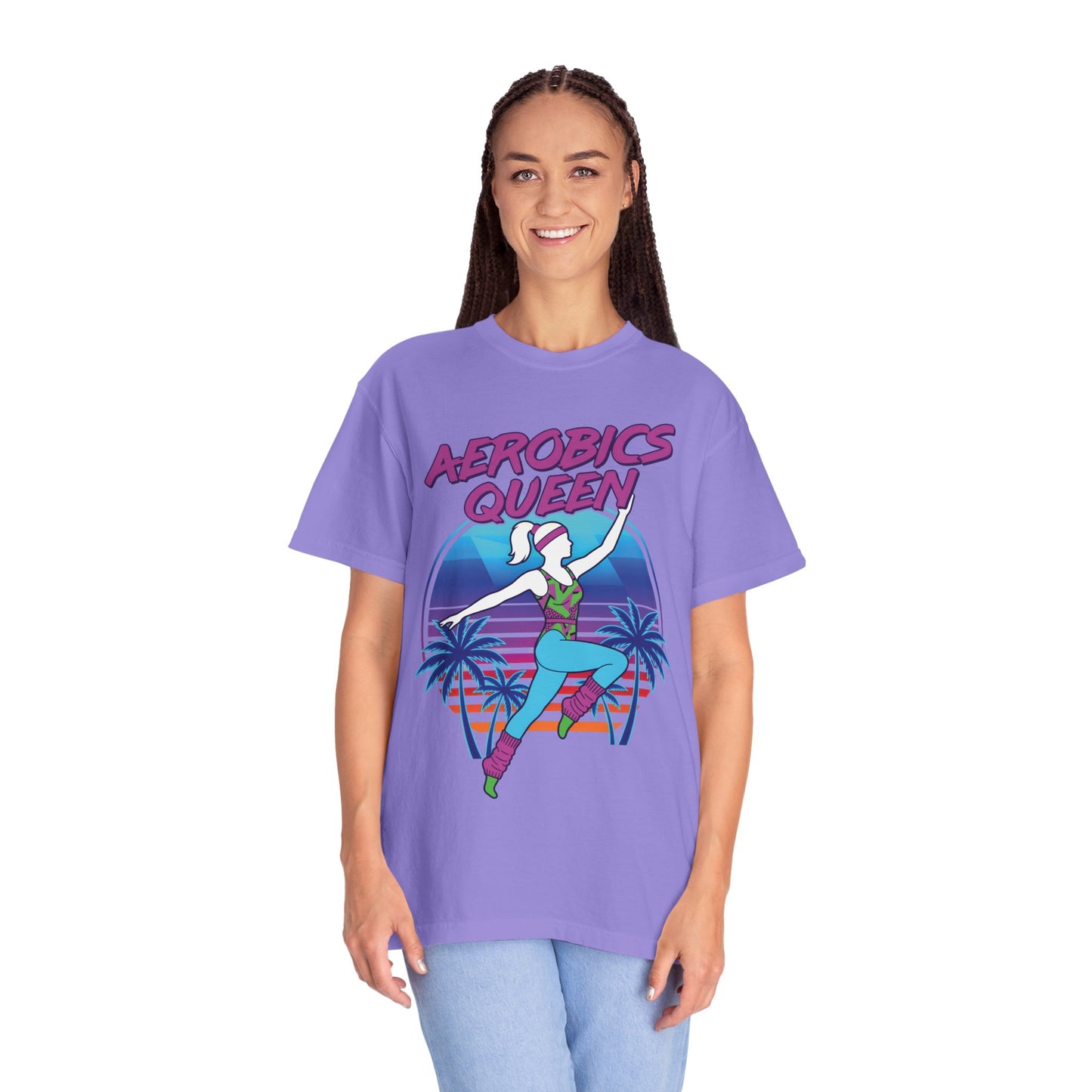 Aerobics Queen Retro 80s Dance Graphic Tee | Vintage Workout Shirt Women