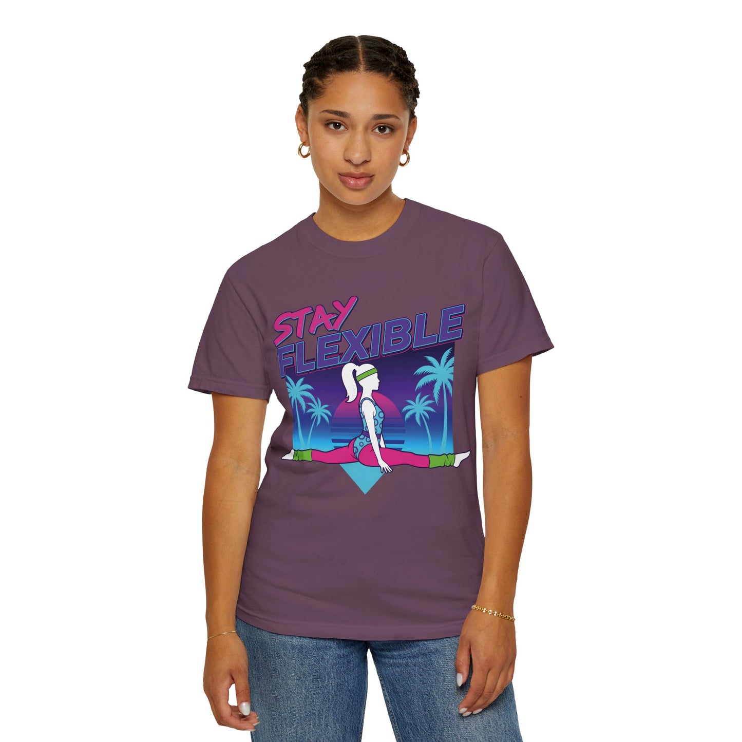 Stay Flexible Retro 80s Splits Aerobics Tee | Vintage Gym Shirt Women