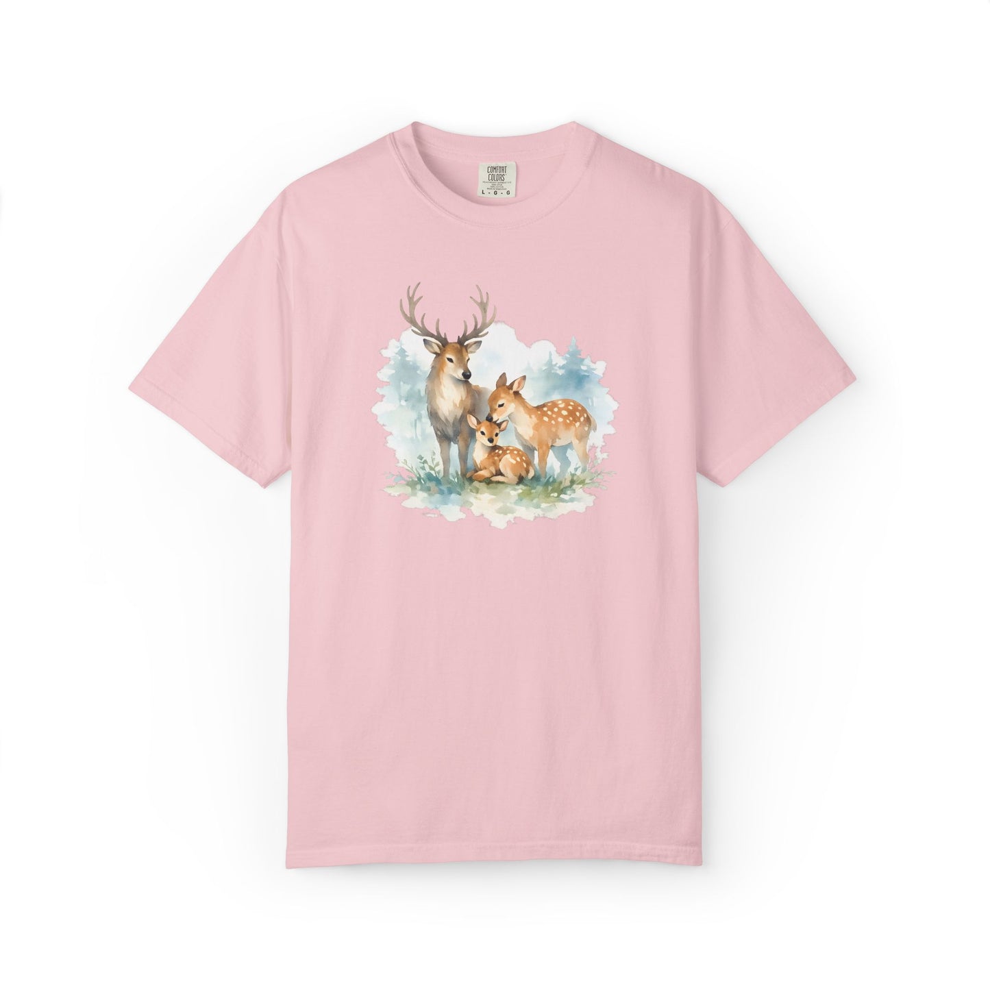 Watercolor Deer Family Tee | Forest Wildlife Art Shirt | Nature Lover Gift | Unisex