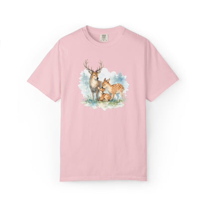 Watercolor Deer Family Tee | Forest Wildlife Art Shirt | Nature Lover Gift | Unisex