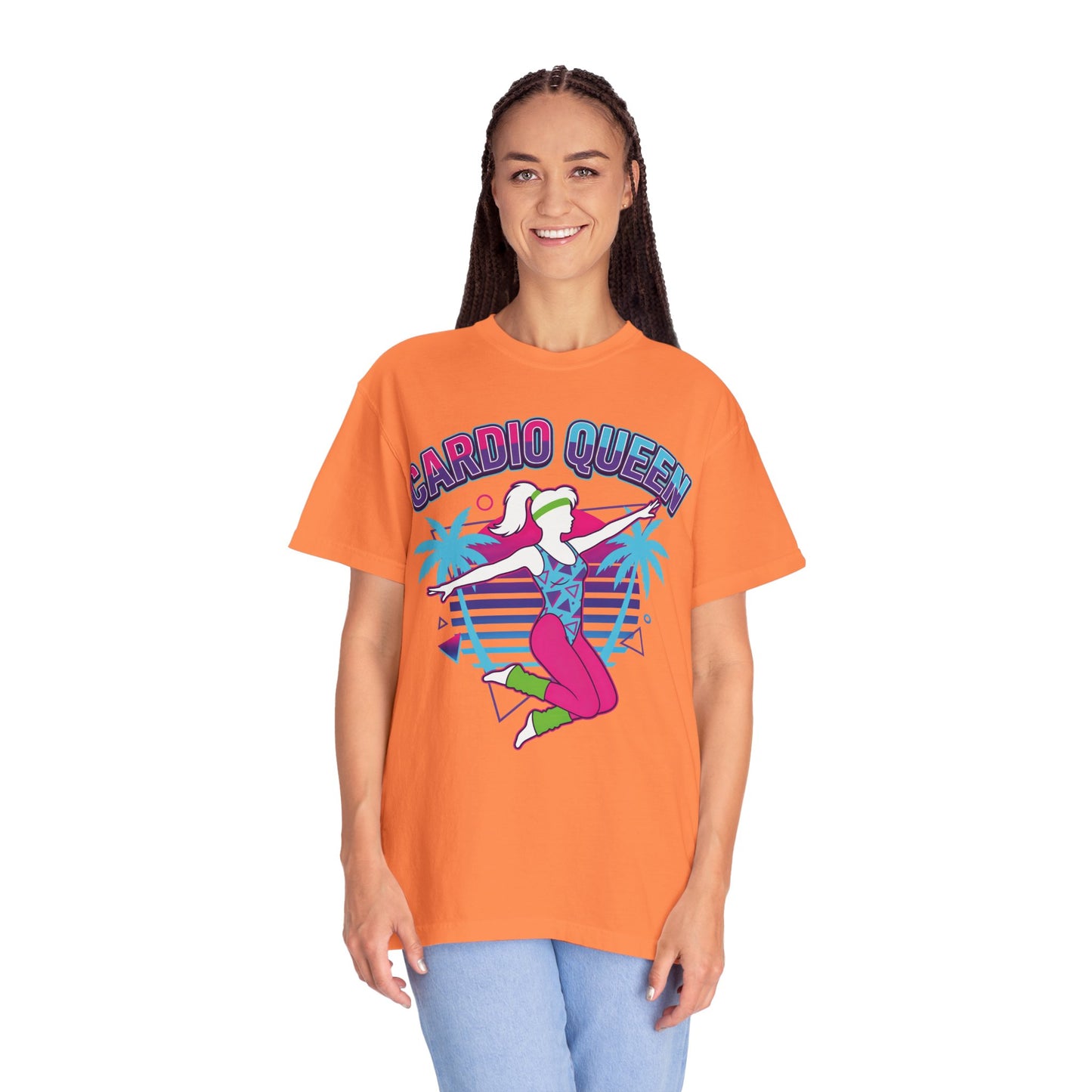 Cardio Queen Retro 80s Aerobics Graphic Tee | Vintage Workout Shirt Women