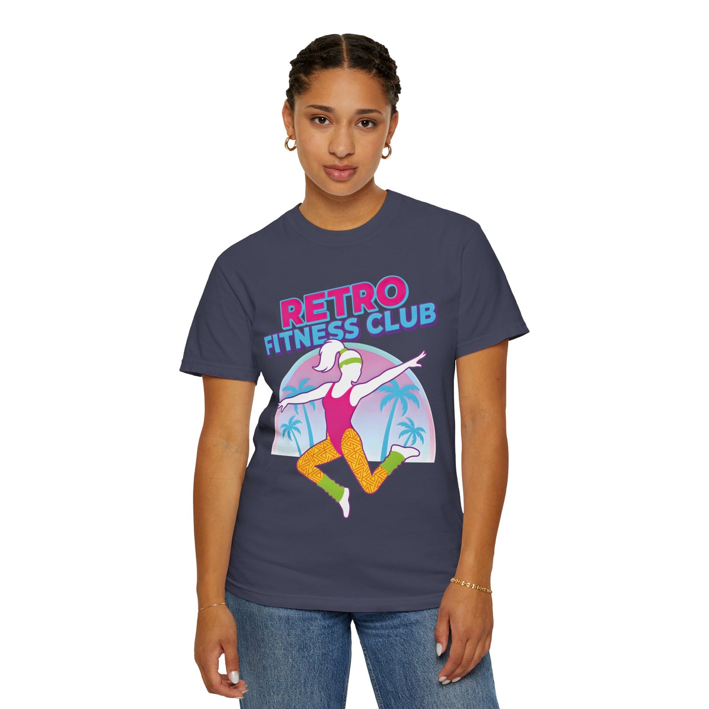 Retro Fitness Club 80s Aerobics Graphic Tee | Vintage Gym Shirt Women