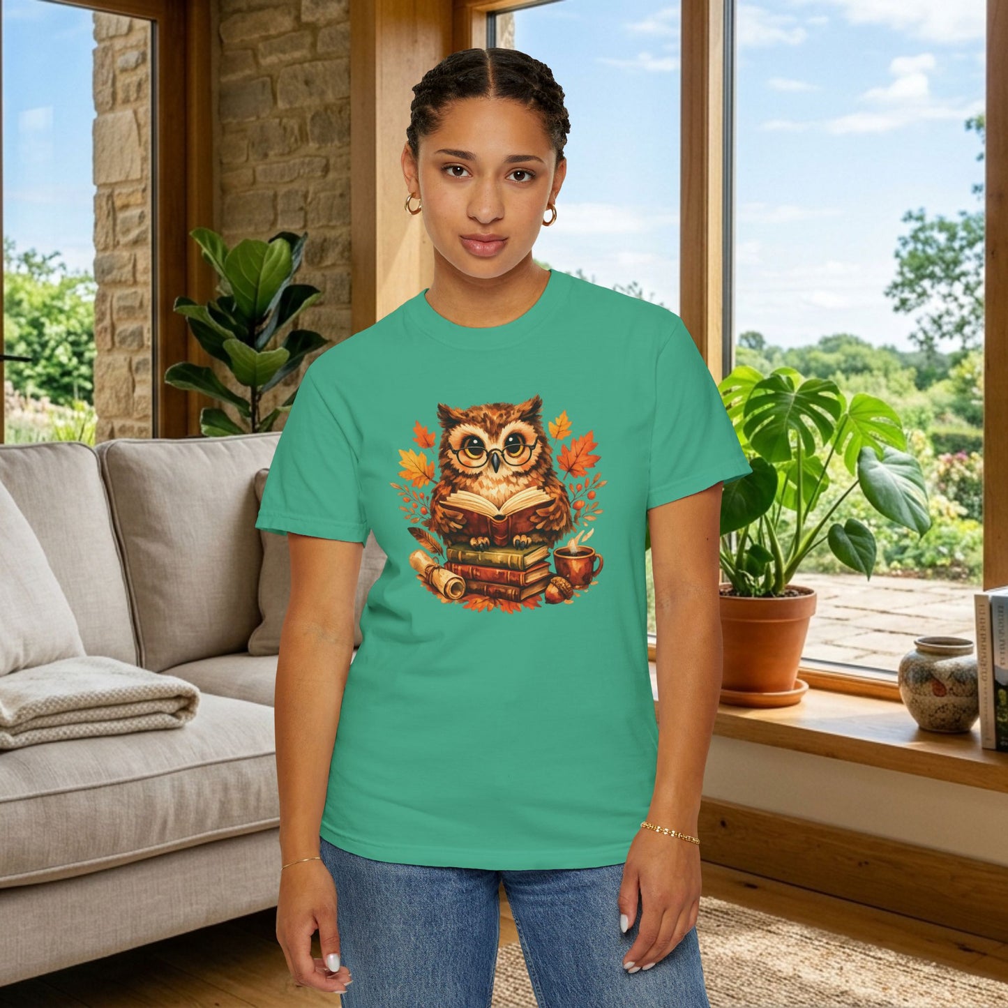 Wise Owl Watercolor Humor Tee | Book Lover Nature Shirt | Whimsical Wildlife Gift