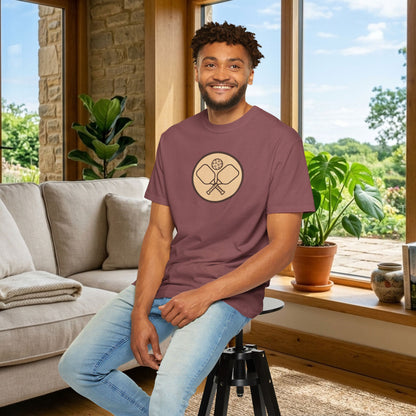 Vintage Pickleball Badge Tee Pickler Crest Minimalist Unisex Shirt