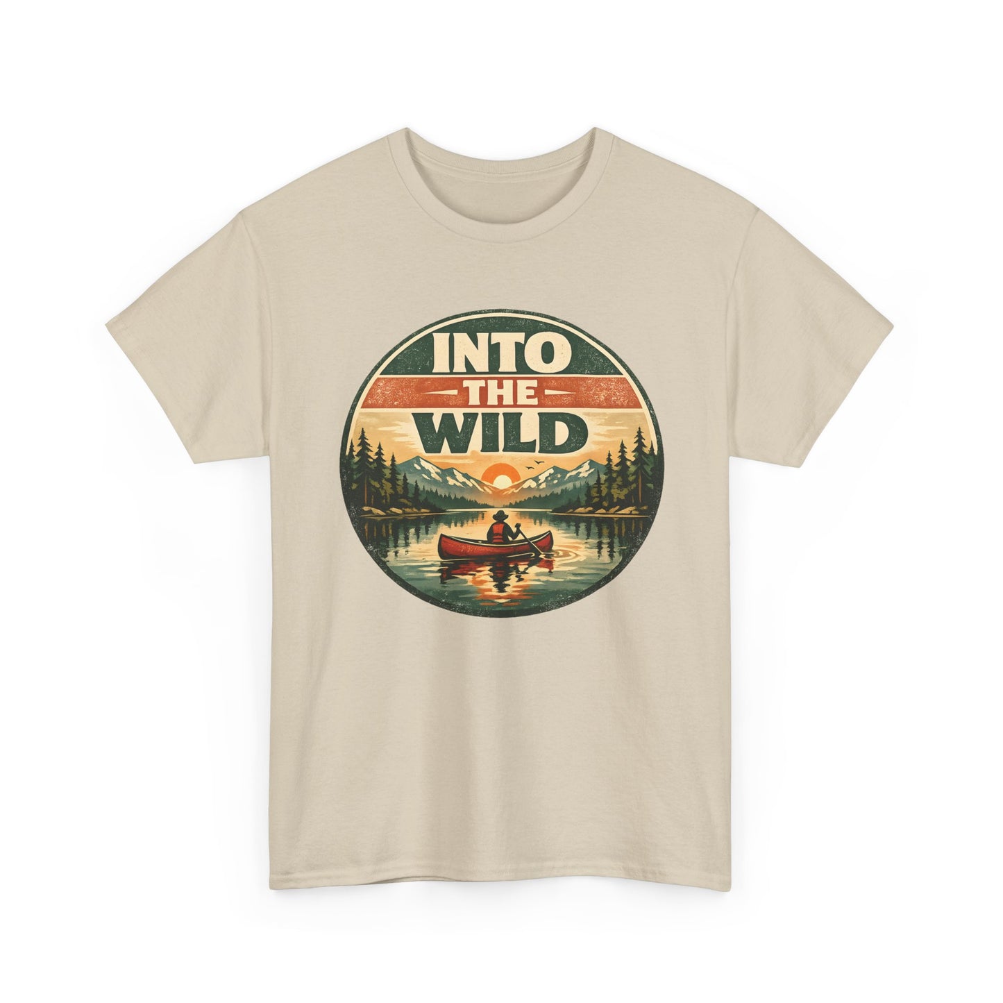 Into the Wild Canoe Badge Tee | Vintage Outdoor Graphic Shirt | Camping Adventure Gift