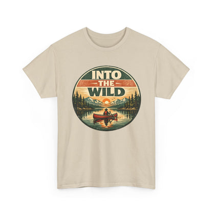 Into the Wild Canoe Badge Tee | Vintage Outdoor Graphic Shirt | Camping Adventure Gift