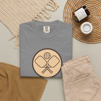 Vintage Pickleball Badge Tee Pickler Crest Minimalist Unisex Shirt