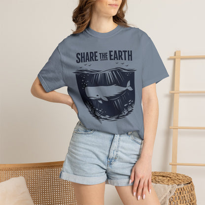 Whale Conservation Tee | Share the Earth Graphic Shirt | Ocean Wildlife Gift | Unisex