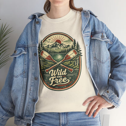 Wild and Free Badge Tee | Vintage Adventure Shirt | Outdoor Explorer Gift