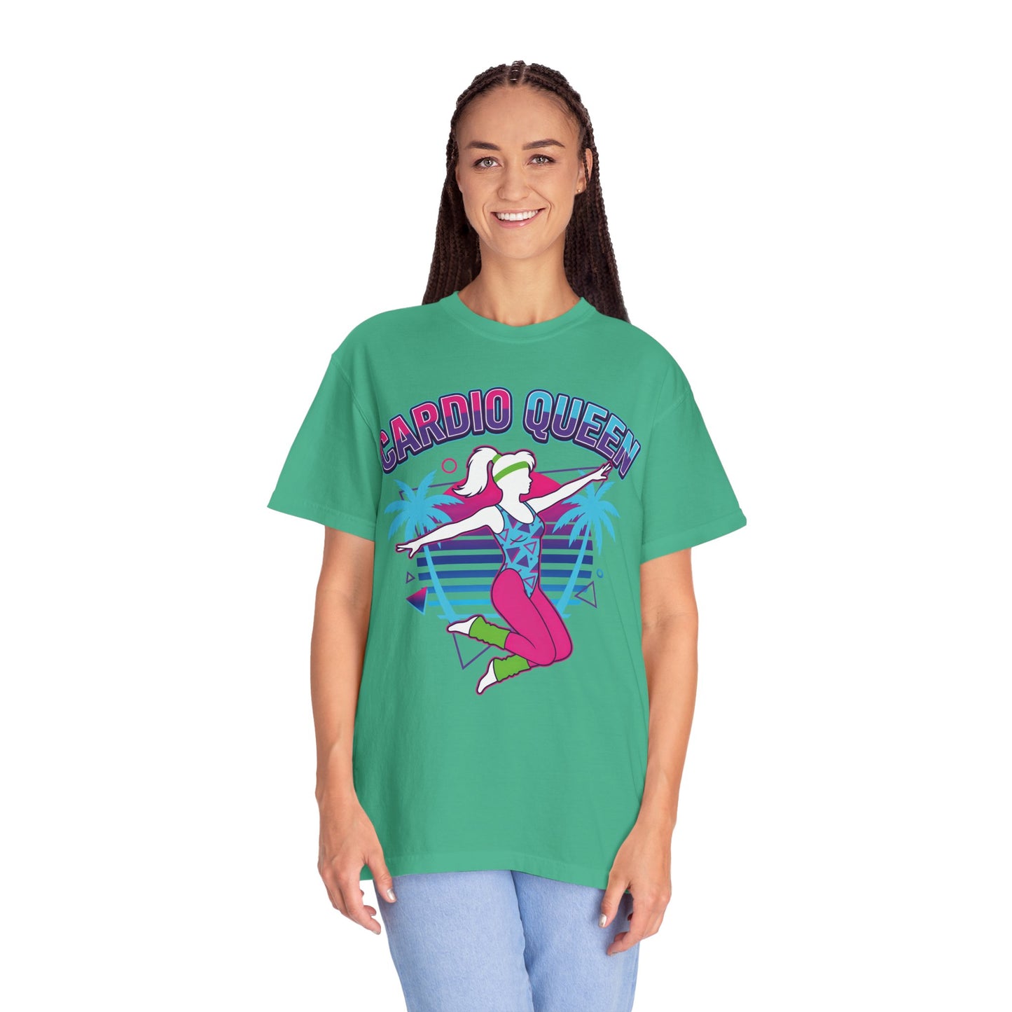 Cardio Queen Retro 80s Aerobics Graphic Tee | Vintage Workout Shirt Women