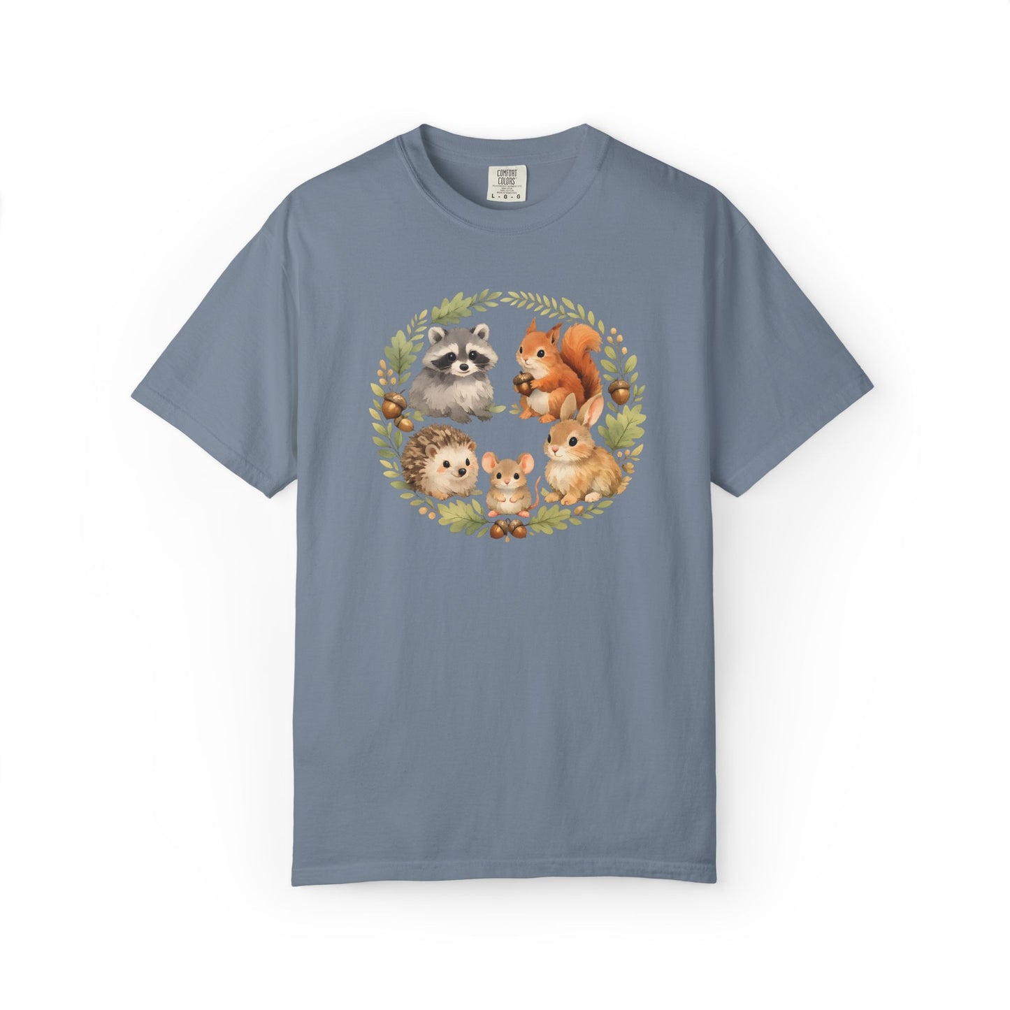 Woodland Animals Circle Watercolor Tee | Forest Creature Gift Shirt | Nature Lover