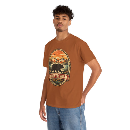 Grizzly Bear Forever Wild Badge Tee | Vintage National Park Shirt | Nature Lover Gift