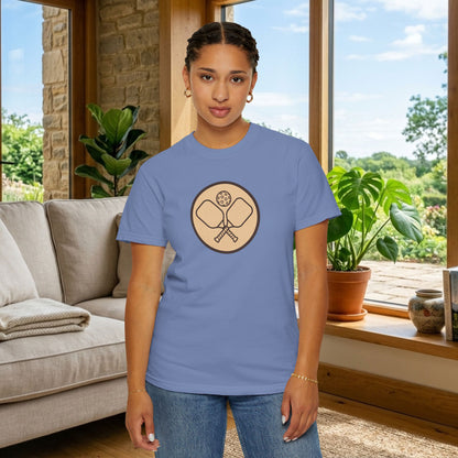 Vintage Pickleball Badge Tee Pickler Crest Minimalist Unisex Shirt