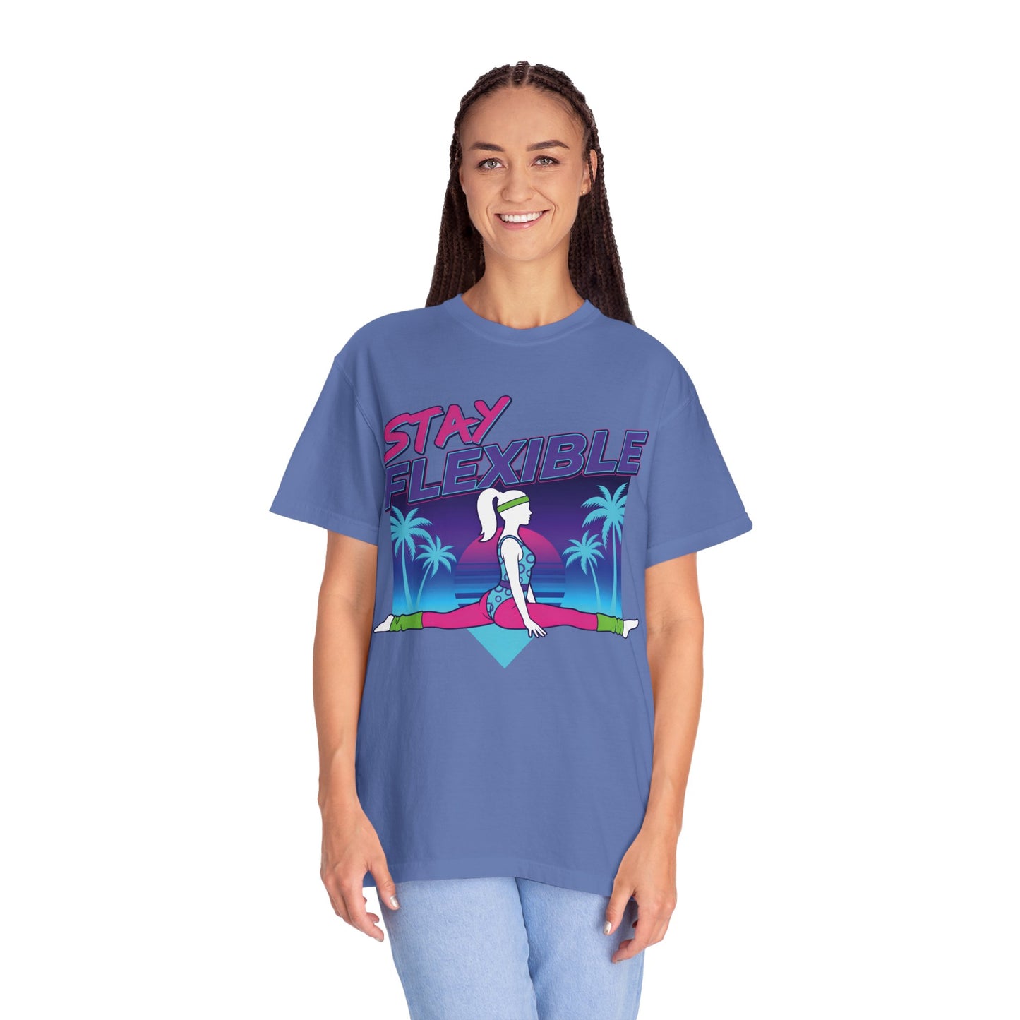 Stay Flexible Retro 80s Splits Aerobics Tee | Vintage Gym Shirt Women