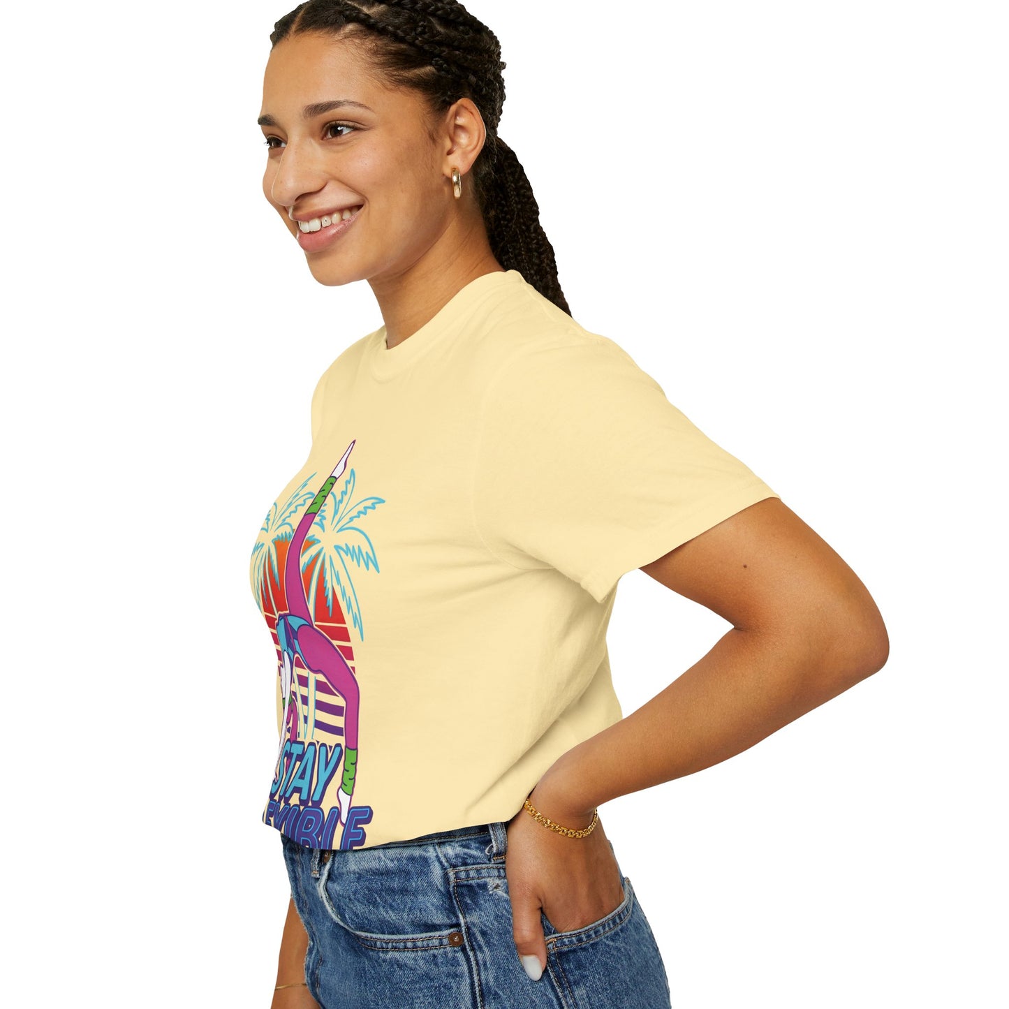 Stay Flexible Retro 80s Backbend Graphic Tee | Vintage Workout Shirt Women