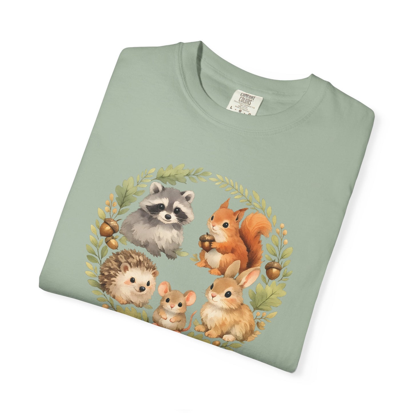 Woodland Animals Circle Watercolor Tee | Forest Creature Gift Shirt | Nature Lover